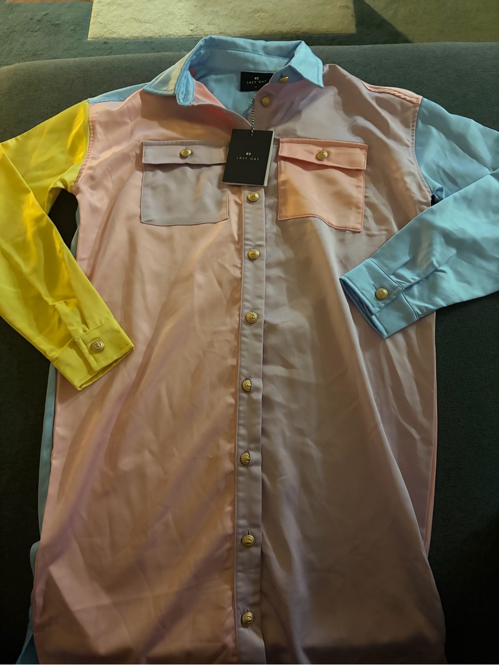NWT Lazy Oaf Silky T-Shirt Dress - Picture 3 of 6